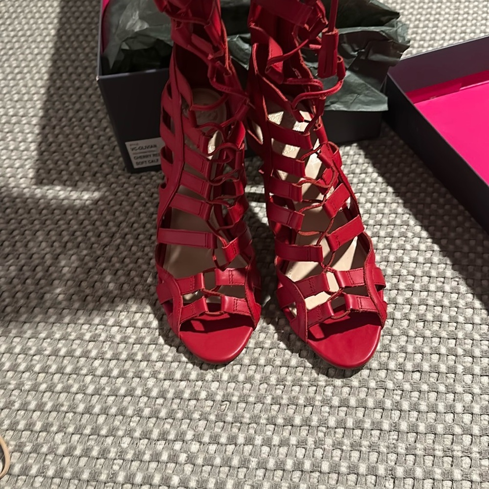 Red Gladiator Sandals